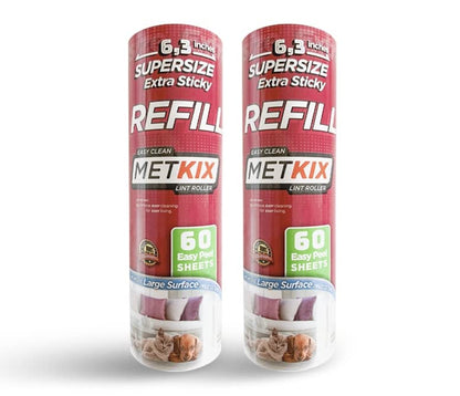 Refill for Metkix Supersize 6.3 inches Lint Roller 2 Packs Total 120 Sheets