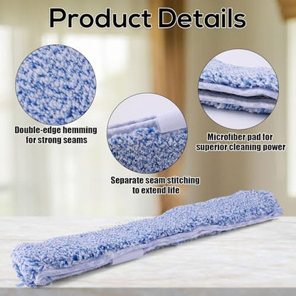 Penitue 6pcs Microfiber Window Cleaning Refill Replacement, 14" Washable & Reusable Window Squeegee Scrubber Cloth Sleeve Accessory for MR.SIGA Professional Windows Cleaning Tools Home Office