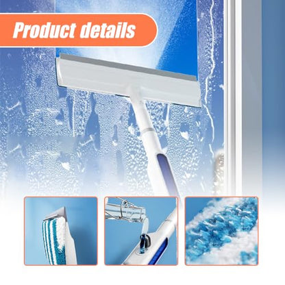 Squeegee for Window Cleaning with Spray, 2025 Upgrade Dual Side Mist Retractable Window Cleaner, Spray Window Cleaning Brooms, 3 in 1 Household Squeegees Window Cleaning Tool Kit - color: With 5 Microfiber Cloth
