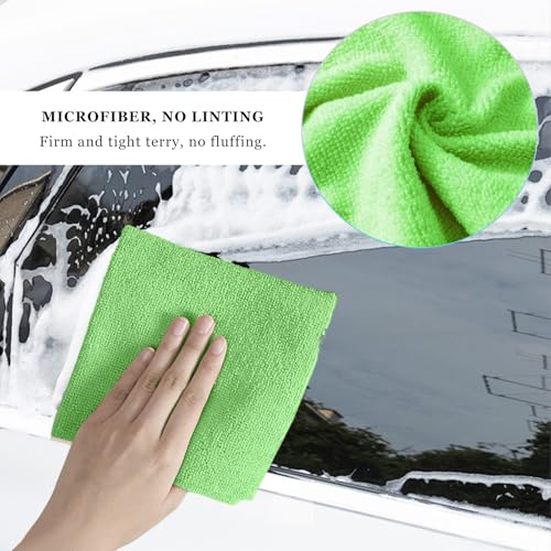 50PCS Microfiber Towel Roll, 12×11.6 inch Washable Tear Away Cleaning Cloth, Reusable Ultra Absorbent Rags Scratch Free Quick Drying Towel Roll, Lint-Free Cloth for Car (Green) - color: Green
