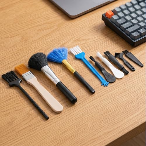 10 Pcs Keyboard Cleaner Kit, Anti Static Brush Cleaning Tools for Electronic Devices Such as Computer Motherboard Fans