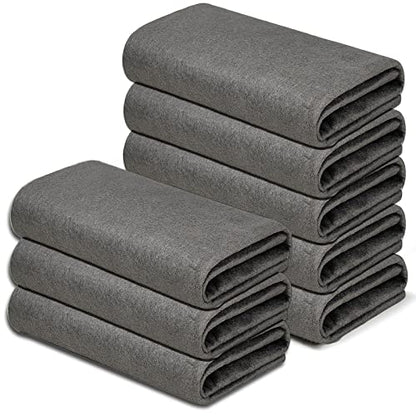KTT Microfiber Cleaning Cloth, 12" x 16", 8 Pack | Reusable Microfiber Cleaning Cloth, Lint Free, For Home, Window, Mirror Glass and Cars - color: Dark Grey 8p