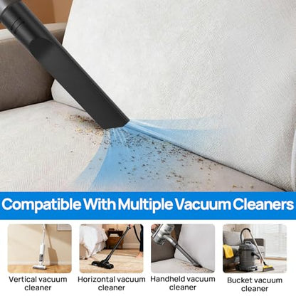 Tbest Universal Vacuum Crevice Tool, 35mm Flat Cleaner Nozzle for Car Detailing & Hard to Reach Areas, Durable Flexible Vacuum Attachment for Sofa, Keyboard, Vents, Under Furniture