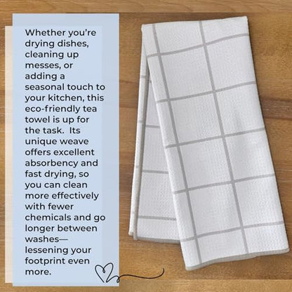 HALL & PERRY Kitchen Tea Towel, Ultra Soft, Quick Dry Microfiber Dish Cloths - 18"x30" Premium Quality Waffle Towel - Stripes and Plaid, Taupe (2, Maxwell) - color: Maxwell