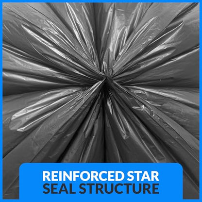 Reli. 95 Gallon Trash Bags Heavy Duty (15 Count) | Black | Twist Ties Included | Extra Tough, Leak-Proof Garbage Bags | Ideal for Large Clean Ups