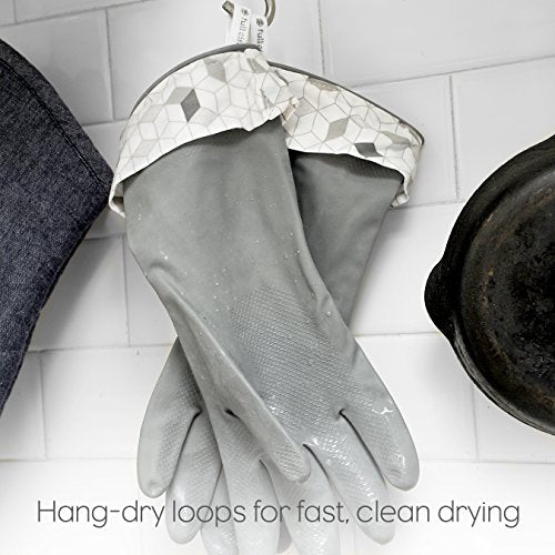 Full Circle Splash Patrol Natural Latex Cleaning Gloves Large - Eco-Friendly, Durable, Kitchen, Bathroom, Household Cleaning - Gray - color: Grey