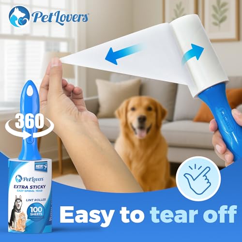 PetLovers Extra Sticky Lint Roller Ultimate Value Set 400 Sheets for Pet Hair Removal, Dog and Cat Lint Remover 4 Pack - size: 4 Pack