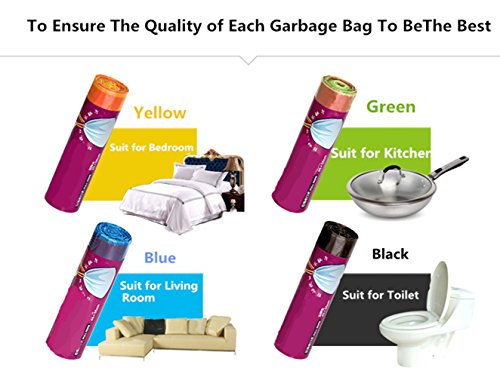 5 Gallons Drawstring Trash Bag, Colorful Small Waste Basket Bags Strong Kitchen Garbage Bag Rubbish Bags for Home Kitchen Bathroom Office 4 Rolls Totally 60PCS (Colorful)