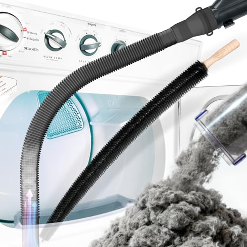 Holikme Dryer Vent Cleaner Kit 2 Pieces - Upgraded Dryer Lint Screens Cleaner Brush Part, Dryer Lint Vacuum Attachment Fit for Most Vacuum Cleaner, Dryer Lint Brush, Black - color: Black