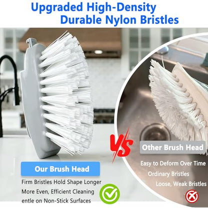 Dish Brush Refill Head for OXO Dish Scrub Brush, 4 Pack Replacement Head Compatible with OXO Soap Dispensing Dish Scrubber, Gray - color: 4 Pack, Gray