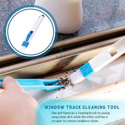 Cobweb Duster with 5-12 Ft Extension Pole, Spider Web Brush with Long Telescoping Pole for 20 Feet Reach, Window Cleaning Squeegee with Scrubber, High Ceiling Fan Dusters