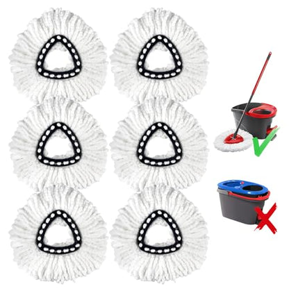 6-Pack Mop Replacement Heads for Ocedar Mop Replace Head EasyWrin Spin Mop Heads Replacements, Easy Cleaning Mop Head Replacement - size: 6 Count (Pack of 1)