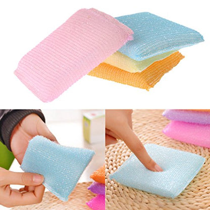 Kitchen Scouring Pads, 4-Pack Soft Sponge Scrubber, Non-Scratch Pads for Pots, Pans, Sink, and Cookware
