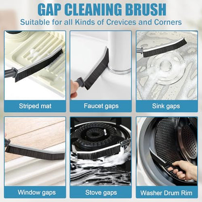 8Pcs Crevice Cleaning Brush, Multifunctional Hard Bristle Brush for Narrow Spaces, Cleaning Tool for Toilet, Faucets, Grout