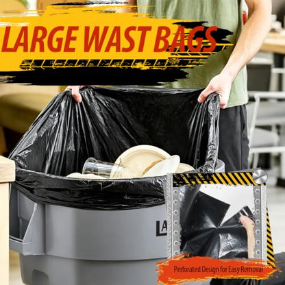 42 Gallon Heavy Duty Trash Bags - 33" X 48" Large Black Waste Bag for Yard, Commerical, Party, Camping, Outdoor Use (30 Count) - size: 30 Count (Pack of 1)