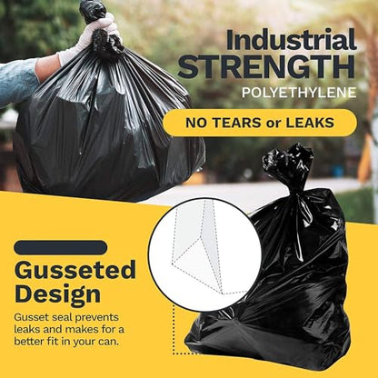 ToughBag 30-33 Gallon Trash Bags Heavy Duty (50 COUNT) 3 Mil Contractor Trash Bags – Heavy Duty Black Contractor Can Liners - Made In USA - size: 50 Count (Pack of 1)