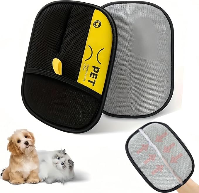 2PCS Hair Removal Glove, Pet Hair Removal Tool, Reusable Removal Tool for Couch, Furniture, Carpet, Car Seat, Cat Grooming Tools