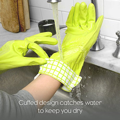 Full Circle Splash Patrol Natural Latex Cleaning Gloves Large - Eco-Friendly, Durable, Kitchen, Bathroom, Household Cleaning - Gray - color: Grey