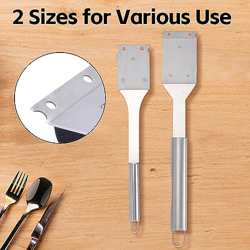 2 Pack Grill Brush and Scraper, 16.5” & 14” Wire BBQ Grill Brush for Outdoor Grill, 304 Stainless Steel Cleaning Brush BBQ Grill Accessories, Safe Grill Cleaner Brush-Ideal Gift for Men/Dad BBQ Brush