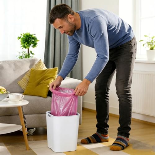 Drawstring Trash Bag 100PCS, Leakproof Small Trash Bags, Unscented Small Garbage Bags, 15 Liter Mini Wastebasket can Liners for Office Bedroom Bathroom, Red - color: 100Red