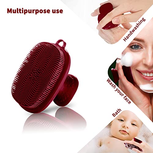 Silicone Face Scrubber for Men Facial Cleansing Brush Silicone Face Wash Brush Manual Waterproof Cleansing Skin Care Face Brushes for Cleansing and Exfoliating (red) - color: Red