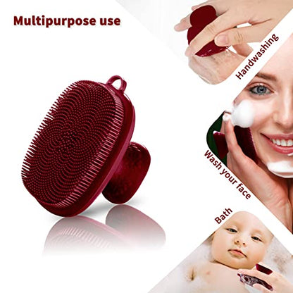 Silicone Face Scrubber for Men Facial Cleansing Brush Silicone Face Wash Brush Manual Waterproof Cleansing Skin Care Face Brushes for Cleansing and Exfoliating (red) - color: Red