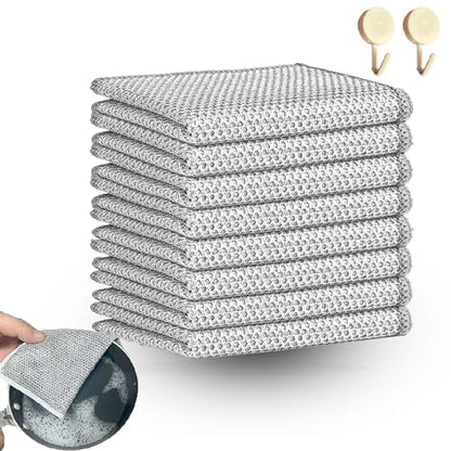 8 Pac Multipurpose Wire dishwashing rag- Reusable Non Scratch Wire Dishcloth, Non Scratch Dishcloth That Can for Kitchen Pots and cooktops, Sinks Dish Rags 7.87' * 7.87'