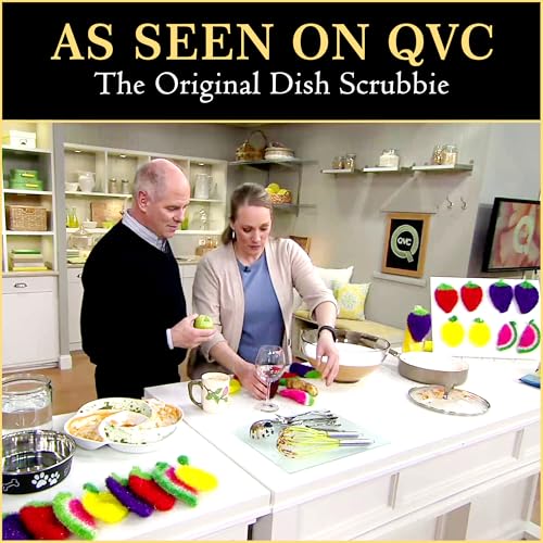 Dish Scrubbie Non-Scratch Dish Scrubber-Long Lasting & Odorless, Safe on Non-Stick, Cast Iron, Glass and Other Surfaces, Reusable Kitchen Sponge Alternative for Kitchen, Bathroom & Floors (Pack of 5)