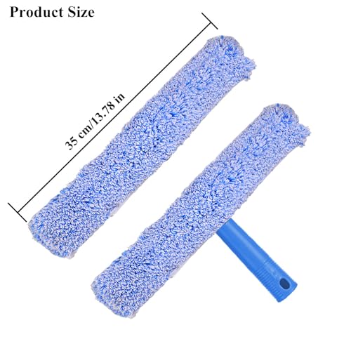 4-Pack Microfiber Window Cleaning Refill Sleeves, 14" Reusable & Washable Squeegee Cloth, Scratch-Free & Highly Absorbent, Fits MR.SIGA & 12"-14" Tools