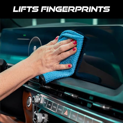 VIKING Glass Microfiber Cleaning Cloth for Car and Home, Glass Towels for Mirror, and Picture Frames, and Car Detailing Kit, 16 inch x 16 inch, Blue, 4 Pack - size: 4 Pack