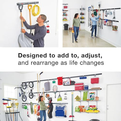 Rubbermaid Plastic Garage Corner Tool Tower Rack, Easy to Assemble, Organizes up to 30 Long-Handled Tools/Rakes/ Brooms/Shovles for Home/House/Outdoor/Sheds - style: Corner Tower