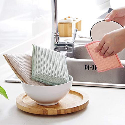 JEBBLAS 8Pack Bamboo Natural Kitchen Sponges Dish Sponge Cleaning Sponge Heavy Duty Scrub Sponge for Cleaning Kitchen and Household Pink - color: Pink