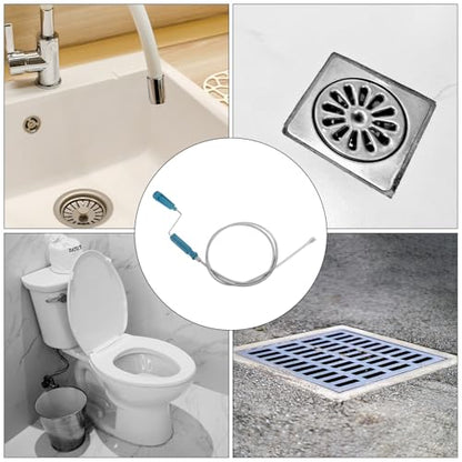 HARFINGTON Drain Augers 6 Ft Stainless Steel Flexible Plumbing Auger Hair Drain Cleaner Tool Toilet Auger Clog Remover Tool for Kitchen Bathroom Shower Sink Toilet Bathtub, Black - color: Black, size: 1.8m