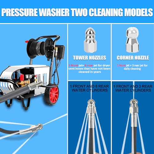 Dryer Vent Cleaner Kit: 32ft Pressure Hose + 1/4 Air Quick Connect + 2 Jetter Nozzle for Powerful Lint Removal, Fire Hazard Reduction & Energy Savings – Ideal for Cleaning Long Dryer Ducts - color: Black