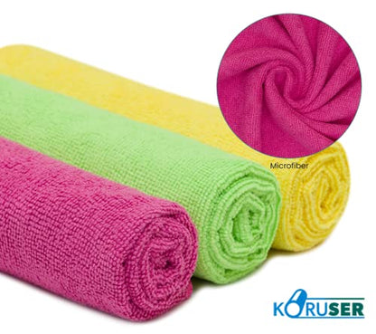 Microfiber Cleaning Cloths - Reusable and Washable - Multi Purpose Indoor/Outdoor Cleaning/Dusting/Polishing on Kitchen/Bathroom/Auto Surfaces (12 Pack/High Grammage)