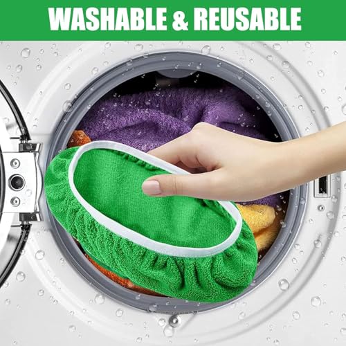 Reusable Microfiber Mop Pads Washable Wet & Dry Sweeping Cloths Mop Head Replacement for Household Cleaning (Green, 10PCS) Compatible with Swiffer Sweeper Refills - size: Green 10PCS