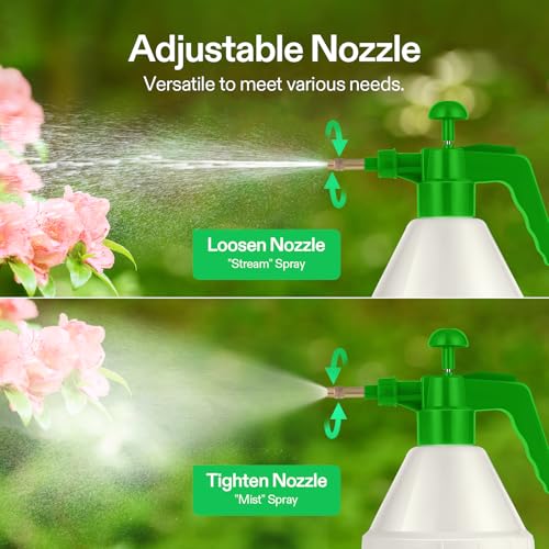 VIVOSUN 27oz Pump Sprayer, Handheld Garden Water Sprayer Bottle with Adjustable Brass Nozzle, for Spraying Plants, Flowers, Weeds and Cleaning, Green - color: Green, size: 27oz