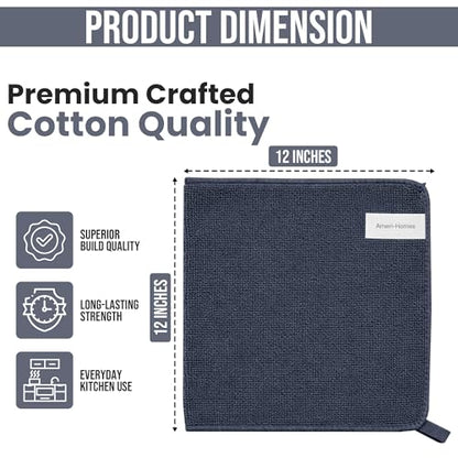 Ameri-Homes Premium Microfiber Cleaning Cloths 12 x 12 Inches, 400 GSM, Soft & Absorbent, Scratch-Free Lint-Free Cleaning Towels for Kitchen, Car, Glass & Home (Pack of 6) (Gray) - color: Gray