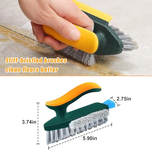 Window Gap Cleaner Brush,Multi-Function for Bathroom Kitchen Narrow Slot Cleaning Handle Clean Tools,Yellow-Green - color: Yellow-green