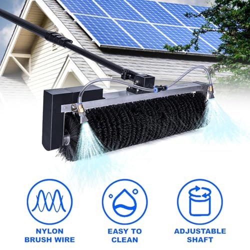 Solar Panel Cleaning Brush and Pole, Electric Water Fed Pole Kit, 60cm Roller Brush, Adjustable Telescopic Pole, Window Washing Cleaning Kit (5.5m)