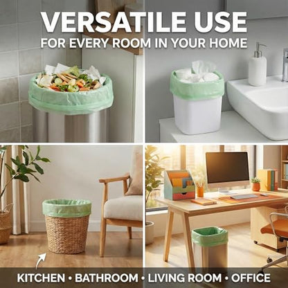 Small Trash Bags 1.2 Gallon: 150 Counts Bathroom Trash Bags Unscented Small Garbage Bags Strong Leak-Proof Trash Liners for Office Bedroom - YHEEL - color: 1.2Gal-Green-150pcs
