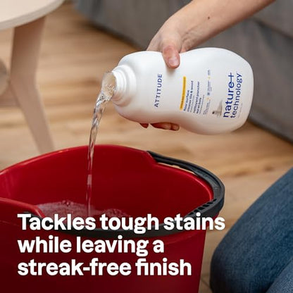 ATTITUDE Floor Cleaner, EWG Verified, Streak-Free, Vegan & Plant-Based for Tile, Wood & Laminate Floors, Citrus Zest Scent, 35.2 Fl Oz - size: 35.2 Fl Oz (Pack of 1)