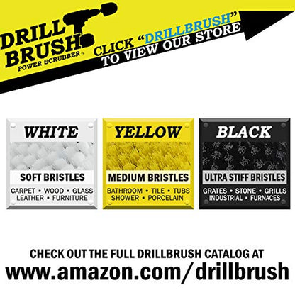 Bathroom Accessories - Cleaning Supplies - Boat Brush - Deck Scrub Brush – 7in - Medium Yellow Bristles - Variable Speed Polisher - 5/8 x 11 Threaded Hub - Tile - Shower Cleaner - Porcelain – Flooring - color: Yellow
