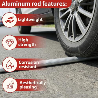 Mop Handle Commercial Heavy Duty Commercial Mop Handle Mop Pole & Mop Stick Replacement Aluminum Industrial Mop Handle with Threaded Clamping Device, Suitable for Cotton & Fiber Mop Heads - color: Red