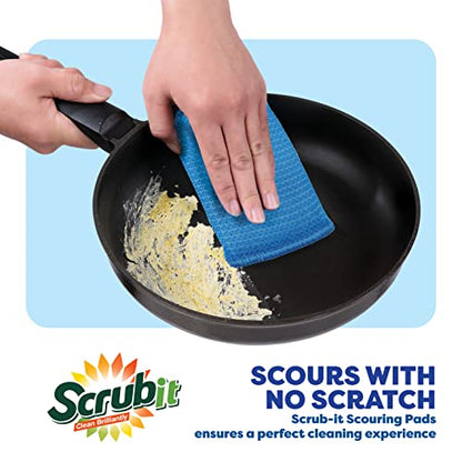 SCRUBIT Multi-Purpose Scouring Pad - Non-Scratch Cleaning Sponges for Pots, Pans, Dishes, Utensils & Non-Stick Cookware - Scrubbing Pads Use for Kitchen, Bathroom - 6 Pack Dish Sponge- (Red) - color: Red
