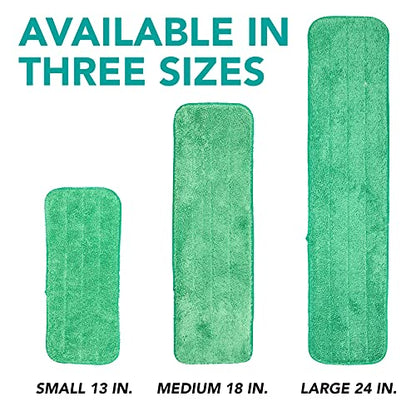 Arkwright Spray Mop Replacement Pads - (Pack of 12) Bulk Microfiber Flat Dry and Wet Refill Mop Pads Floor Cleaning, Compatible with Bona and Rubbermaid, Fits All Mop Heads, 18 in, Green - color: Green, size: 18 Inch (Pack of 12)