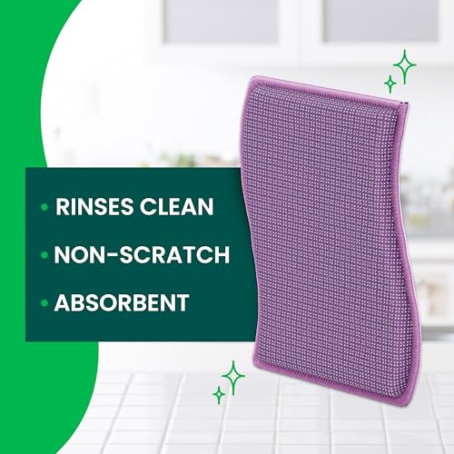 Scotch-Brite Stay Clean Scrubber Pads, 2-Pack, Non-Scratch Dish Sponges for Kitchen Cleaning, Rinses Clean, Odor-Resistant, Safe on Non-Stick Cookware, Pots, Pans, and Glassware