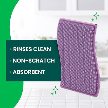 Scotch-Brite Stay Clean Scrubber Pads, 2-Pack, Non-Scratch Dish Sponges for Kitchen Cleaning, Rinses Clean, Odor-Resistant, Safe on Non-Stick Cookware, Pots, Pans, and Glassware