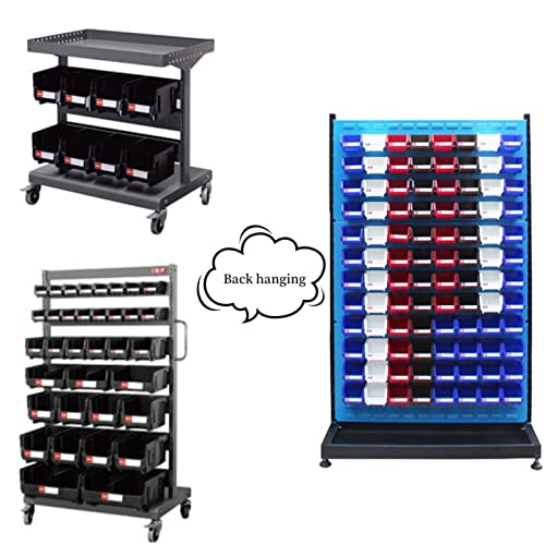 Pe&Hui Storage Organizer Bins,Wall Mount Storage Parts Rack,Stackable Shop Tool Bins for store Screws,Small Parts,Office Supplies and other Accessories Blue (6Pack)