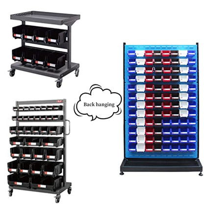 Pe&Hui Storage Organizer Bins,Wall Mount Storage Parts Rack,Stackable Shop Tool Bins for store Screws,Small Parts,Office Supplies and other Accessories Blue (6Pack)